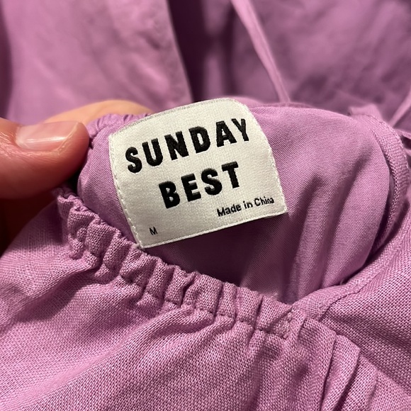 NWOT Sunday Best Saida Dress Babydoll Tie Back Dress Size Medium Pink - Picture 7 of 11